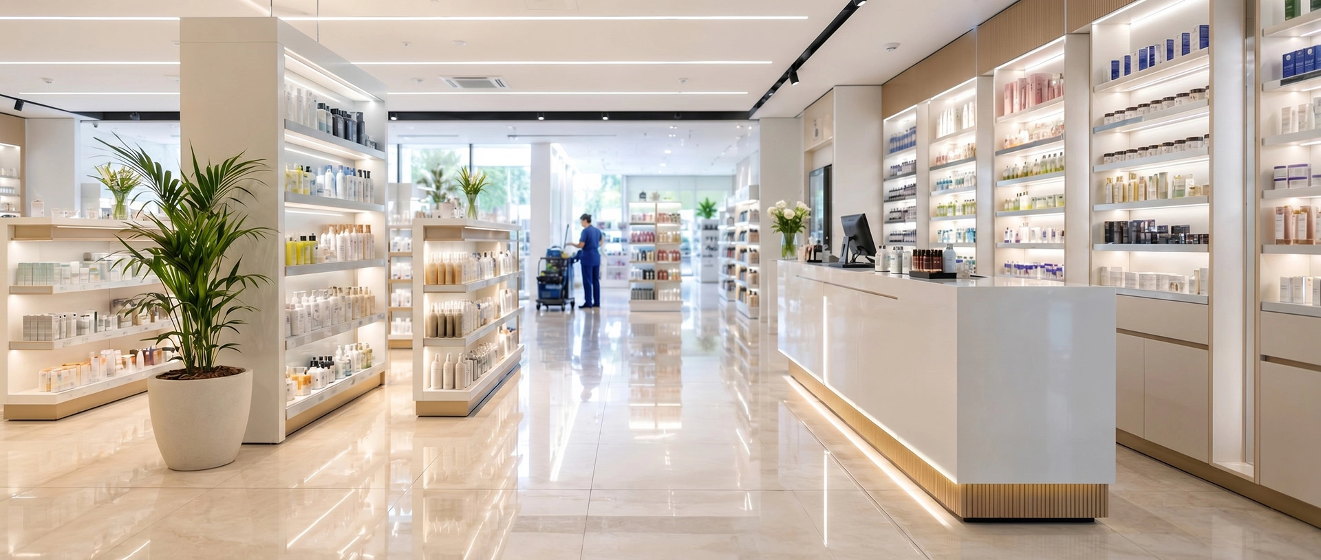 Limpieza profesional de una farmacia en Montevideo
